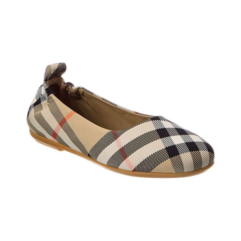 Burberry Check Canvas Ballerina Flat, Brown